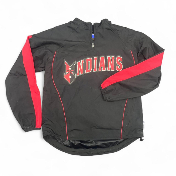 Indianapolis Indians Men’s Medium Black Red Quarter-Zip Pullover Long Sleeve - Picture 1 of 6